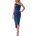 thumbnail image 1 of Cameland Robe Longue d'Été Décontractée Aguichant pour Femme, Unie, à une Épaule, Sans Manches, 1 of 7