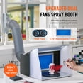 thumbnail image 2 of KFFKFF Airbrush Painting Booth,Mobile Artwork Airbrush Paint Spraying Booth Set with 4 LED Illumination,Robust Twin Exhaust Fans,Rotating Platform and 6 ft Extension Tube,for Model Painting,Artistic, 2 of 9