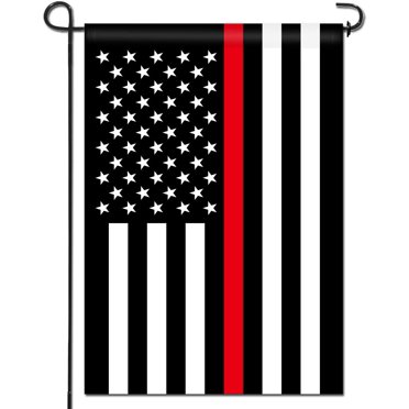 ANLEY Double Sided Premium Garden Flag, Thin Red Line USA Decorative Garden Flags -18 x 12.5 Inch