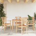 thumbnail image 1 of vidaXL 5 Piece Garden Dining Set Solid Wood Teak, 1 of 5
