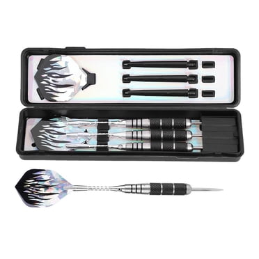 Peahefy Ensemble de 3 Pcs de Fléchettes à Lancer en Acier Inoxydable Professionnelles de 153 mm avec 6 Pcs de Fléchettes en Vol, Ensemble de Fléchettes, Fléchettes à Embout d'Acier