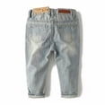 thumbnail image 2 of KIDSCOOL SPACE Baby Girl Boy Elastic Band Inside Ripped Denim Pants,3-4 Years, 2 of 7