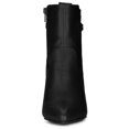 thumbnail image 3 of Unique Bargains Women's Strap Decor Point Toe Block High Heels Ankle Boots, 3 of 7