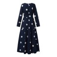 thumbnail image 4 of TopLLC Longues Robe à Manches à Col Rond la Mode Robe d'Hiver pour Femmes Grande Taille Décontractée Col Rond Ample Robe Imprimée à Manches Longues Robe pour Femmes, 4 of 5