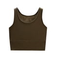 thumbnail image 1 of Swstbby Liquidation d'Économies d'Été! Débardeurs d'Été pour Femmes Grande Taille, Débardeur d'Été Décontracté pour Femme à Couleur Unie Ample à Col Rond Vert Armée TTTG, 1 of 4