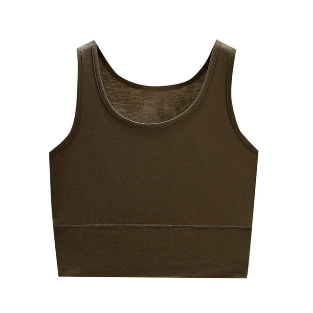 Swstbby Liquidation d'Économies d'Été! Débardeurs d'Été pour Femmes Grande Taille, Débardeur d'Été Décontracté pour Femme à Couleur Unie Ample à Col Rond Vert Armée TTTG