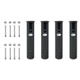 thumbnail image 2 of 4 Poles Wall Mounted Fishing Rod Holders Tubes Links Fishing Rod Holder Rack Rests with Screws, Black, 2 of 8