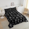 thumbnail image 4 of Erosebridal Modern Abstract Artwork Bedding Sets Queen with Comforter, Black and White Duvet Insert, Geometry Triangle Room Decor Microfiber 3pcs, 4 of 8