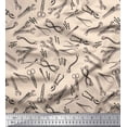 thumbnail image 1 of Soimoi White Poly Georgette Fabric Tools Hardware Decor Fabric Printed Yard 52 Inch Wide, 1 of 5