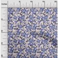thumbnail image 2 of oneOone Velvet Medium Blue Fabric Floral Retro Craft Projects Decor Fabric Printed By The Yard 58 Inch Wide, 2 of 5