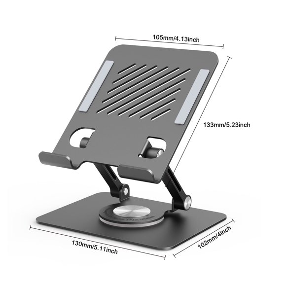 Support pour Tablette pour Bureau, RAOYI Support de Téléphone Réglable et Pliable pour Bureau, Compatible avec Tablette/pad/téléphone et Plus, Noir