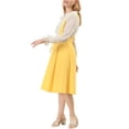 thumbnail image 4 of Unique Bargains Jupe Midi Plissée à Bretelles Rétro pour Femme à Taille Élastique avec Bretelles, 4 of 6