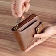 thumbnail image 1 of Men's PU Leather Large Capacity Card Holder Vintage Multifunctional Zipper Wallet Purse Card Bag Coin Purse, 1 of 6