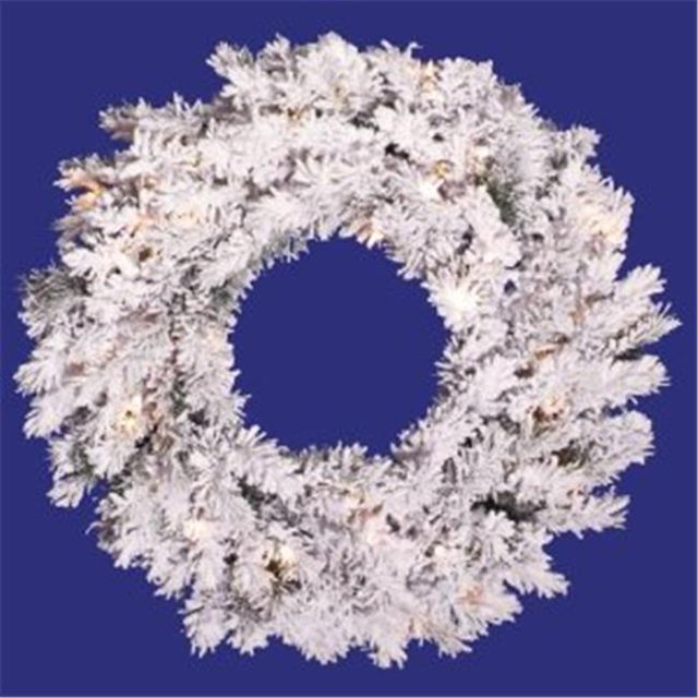 Vickerman A806320 20 in. Flocked Alaskan Wreath 170T