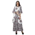 thumbnail image 3 of Moomaya Printed High Low Crop Top Kurti Palazzo Set Ethnic Indian Clothing Set For Womens, 3 of 8