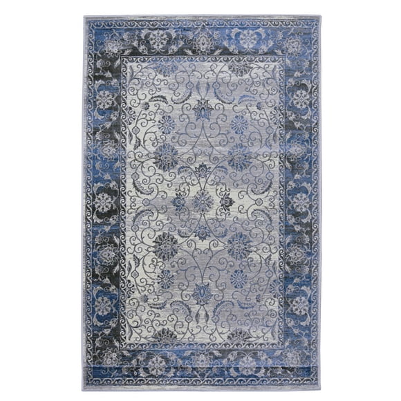 Vintage Isfahan Grey & Blue 2' x 3' Accent Rug