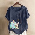 thumbnail image 5 of Birdeem Chemise Décontractée Oversize d'Été pour Femmes Col Rond Manches Courtes Imprimé Floral Ample, 5 of 5