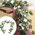 thumbnail image 2 of Guirlande Réaliste de Verdure Artificielle et de Roses pour Décoration de Table et Chaise de Mariage, Fausse Vigne Botanique avec Feuilles Réalistes pour Arrangement Rustique de Centre de Table en Arche, 2 of 8