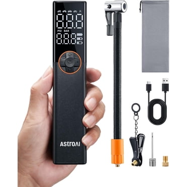 AstroAI Electric Bicycle Tire Inflator, 150 PSI Mini Portable Battery Bicycle Pump All Valves, High Voltage Motor Specially for Bicycle, Rechargeable for City Bike, Road Bike, Mountain Bike, E-Bike