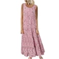 thumbnail image 2 of EQWLJWE Liquidation d'Économies d'Été! Robe Décontractée pour Femmes Grande Taille à Imprimé, Col Rond, Sans Manches, Taille Ample, Ourlet Rabattable, Robes pour Femmes 2023, 2 of 6
