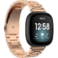 thumbnail image 1 of REQO Bracelet en Métal Compatible avec Fitbit Versa 4/Sense 2/Versa 3/Sense Bracelet de Remplacement Bracelet en Acier Inoxydable Sangle pour Versa 4/Sense 2, 1 of 7