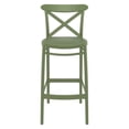 thumbnail image 4 of Compamia Cross Tabouret de Bar Contemporain en Résine pour Intérieur et Extérieur - Ensemble de 1, Vert Olive, 4 of 7