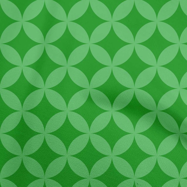 oneOone Cotton Flex Green Fabric Geometric Sewing Craft Projects Fabric Prints By Yard 40 Inch Wide