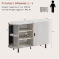thumbnail image 3 of Costway 47" Fluted Sideboard Buffet Cabinet Coffee Bar Console Table with Metal Legs Gray, 3 of 10