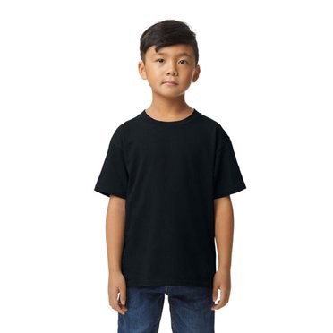 Gildan G650B Youth Softstyle Midweight T-Shirt - PITCH BLACK - XS