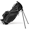 thumbnail image 1 of Gymax Golf Stand Bag 6 Way Divider Golf Carry Bag w/ Straps & 7 Storage Pockets Black, 1 of 10