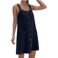 thumbnail image 1 of QIPOPIQ Robe Camis Sans Manches à Col Rond pour Femme Été Nouvelle Couleur Unie Ample et Confortable Robe Décontractée à Bretelles avec Bretelles Suspendues Robe à Col Rond Liquidation, 1 of 5