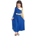 thumbnail image 4 of RUNQHUI Robe de Danse Métallique Dorée pour Filles, Prière Lituricale, Danse, Bleu Royal 12, 4 of 7