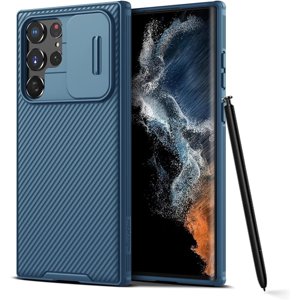 Amdohai Samsung Galaxy S22 Ultra - C'est une affaire. CamShield Pro Galaxy S22 Ultra Case avec couverture de caméra coulissante, boîtier de téléphone robuste Slim pour Samsung Galaxy S22 Ultra 5g Nilkin (bleu)