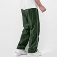 thumbnail image 1 of Weiqiqre Mens Cargo Pants Colorblock Drawstring Waisted Waisted Wide Leg Loose Track Pants, 1 of 6