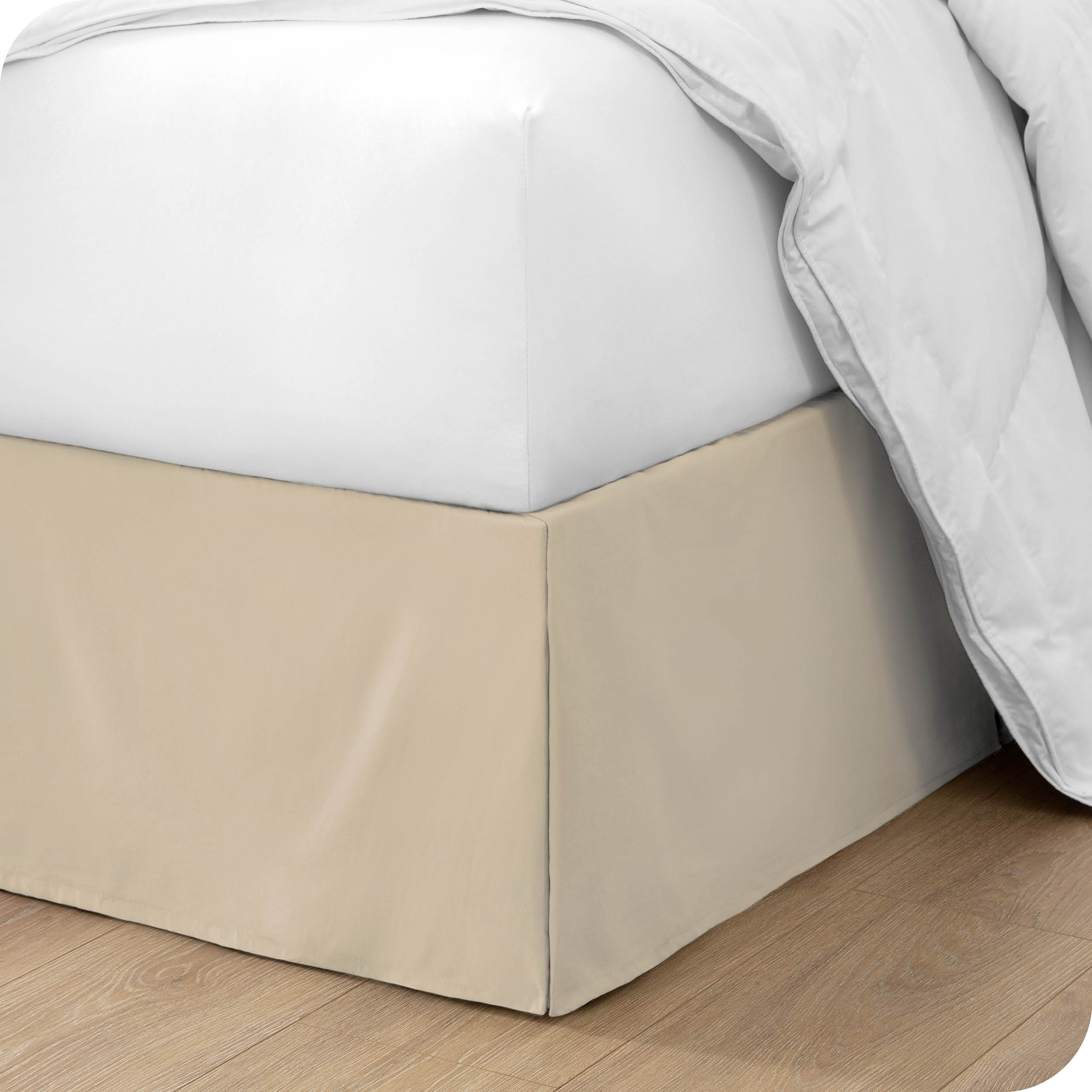 Bare Home Jupe de Lit Double Brossage - Premium 1800 Collection - Retombée de 15 Pouces - California Très Grand, Sable