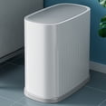 thumbnail image 4 of Odor-Blocking Trash Can with Lid | Large Capacity Square Bathroom & Living Room Garbage Bin | White Plastic Thickened Design | 12.4x10.83x7.09 Inches, 4 of 6