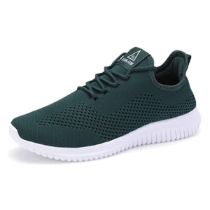 VAMJAM Chaussures de course pour hommes Ultra Léger Respirant Chaussures de marche Non Slip Athletic Mode Sneakers Mesh Workout Casual Sports Shoes Dark Green Taille 11.5