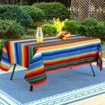 thumbnail image 5 of Waterproof Outdoor Tablecloth with Umbrella Hole for Rectangle Table 60x84inch Mexican Stripes Patio Table Cloth with Zipper, 5 of 5