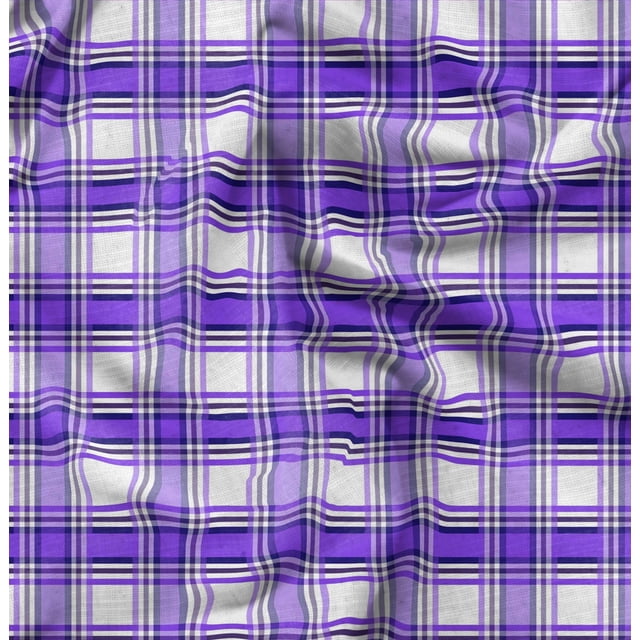 Soimoi Cotton Voile Fabric Gingham Check Print Fabric by Yard 42 Inch Wide