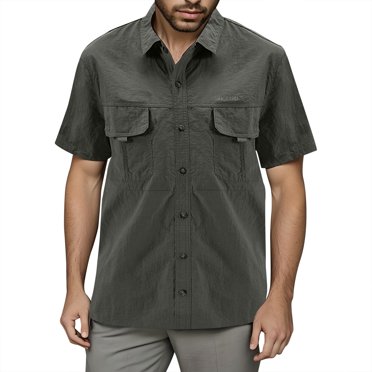BOBOGOJP Funny Shirts for Men Casual Fashion Plaid Printed Short Sleeve Shirt,Green 3XL