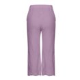 thumbnail image 5 of Jsaierl Women's Elastic Waist Wide Leg Lounge Capris with Pockets, Solid Color, Plus Size, 5 of 5