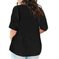 thumbnail image 5 of Plebaso Plus Size Tops for Women Short Sleeve V Neck Loose Blouses Casual Solid Color Womens Tunic Tops, 5 of 5