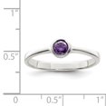 thumbnail image 2 of 925 Sterling Silver Purple Round Bezel Cubic Zirconia Ring, 2 of 2
