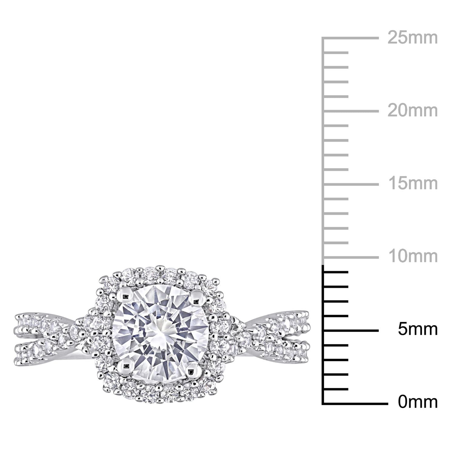 Miabella Bague de fiançailles en argent sterling avec saphir blanc créé de 2-1/8 carats P.P.T