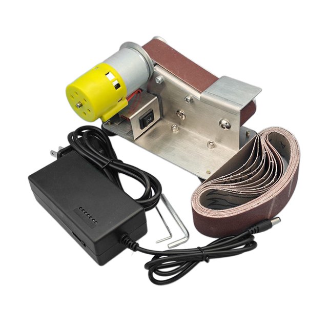 Polishing Grinding Belt Machine Mini Belt Sander US Plug Adapter Easy to Operate Professional Electric Belt Sander Grinder for Grinding , Style A