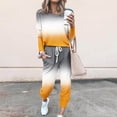 thumbnail image 1 of UPPADA Ensemble Décontracté 2 Pcs pour Femmes Automne, Survêtement pour Femmes 2 Pcs Tenues Chandails à Col Rond Chandails Molletonnés à Enfiler Hauts Pantalons Jogger Tenue de Détente Ensembles avec Poches Jaune, P, 1 of 6