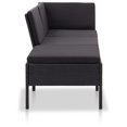 thumbnail image 4 of vidaXL 3 Piece Garden Lounge Set with Cushions Poly Rattan Black, 4 of 5