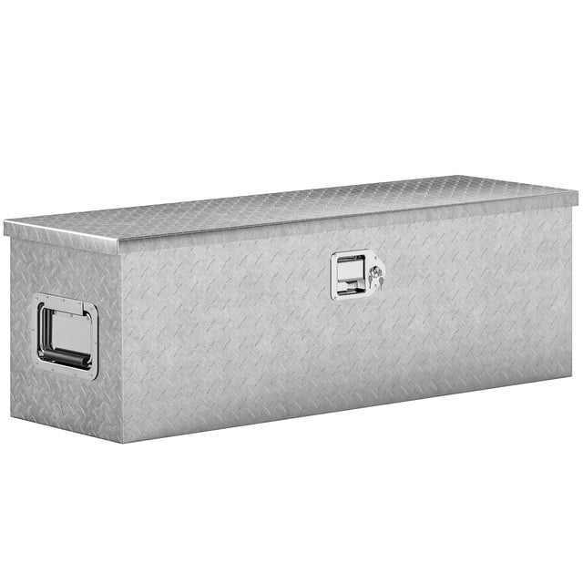 HOMCOM 48 Inch Truck Bed Tool Box, Heavy Duty Aluminum Trailer Tongue Box