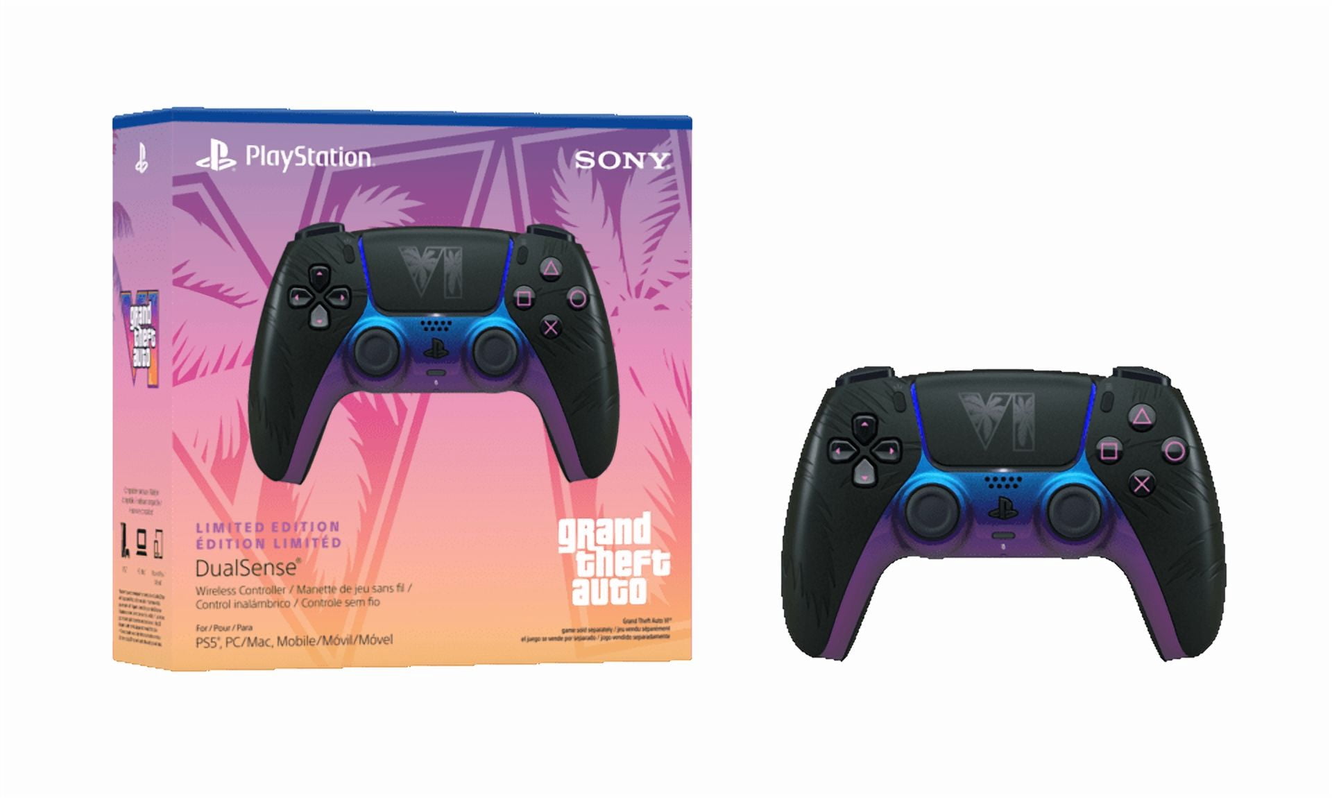 Manette sans fil DualSense® – Édition limitée noire Grand Theft Auto VI