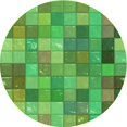 thumbnail image 1 of Ahgly Tapis Rond Lavable en Machine Intérieur Transitionnel Vert Lime Foncé, 5 Pieds Rond, 1 of 7